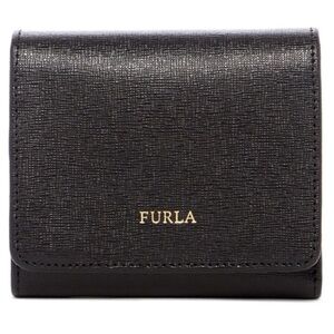 Furla 🌟Women’s Compact Tri-Fold Snap Close Wallet In Black Pebbled Leather⭐️